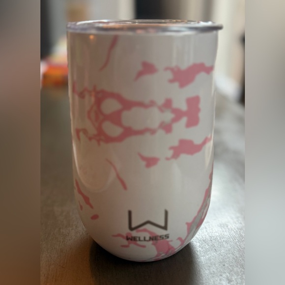 Wellness Other - Wellness Pink & White Insulated Stainless Steel Tumbler w/ Lid